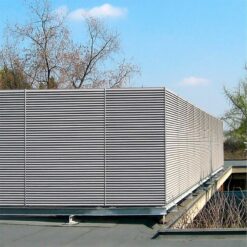 Italia 100 steel louvre roof plant housing screen 2