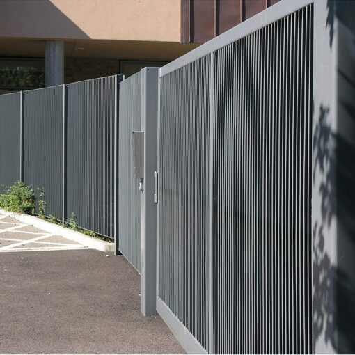 Italia 80V steel louvred screening fence Priory School 16