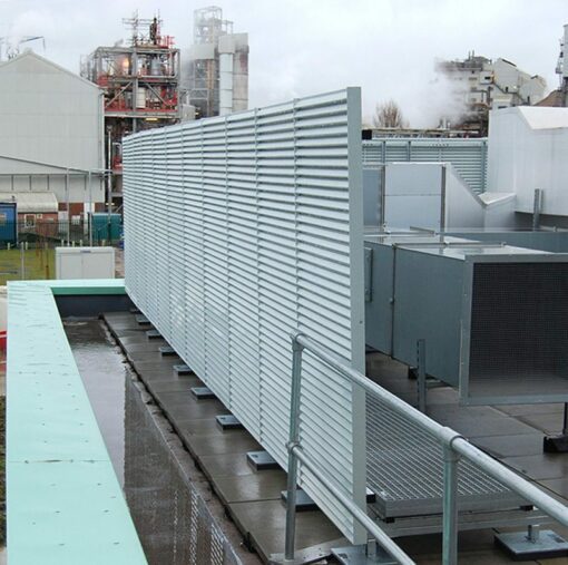 roof top plant screen louvre panels Italia 100 Orsted REnescience Northwich7a