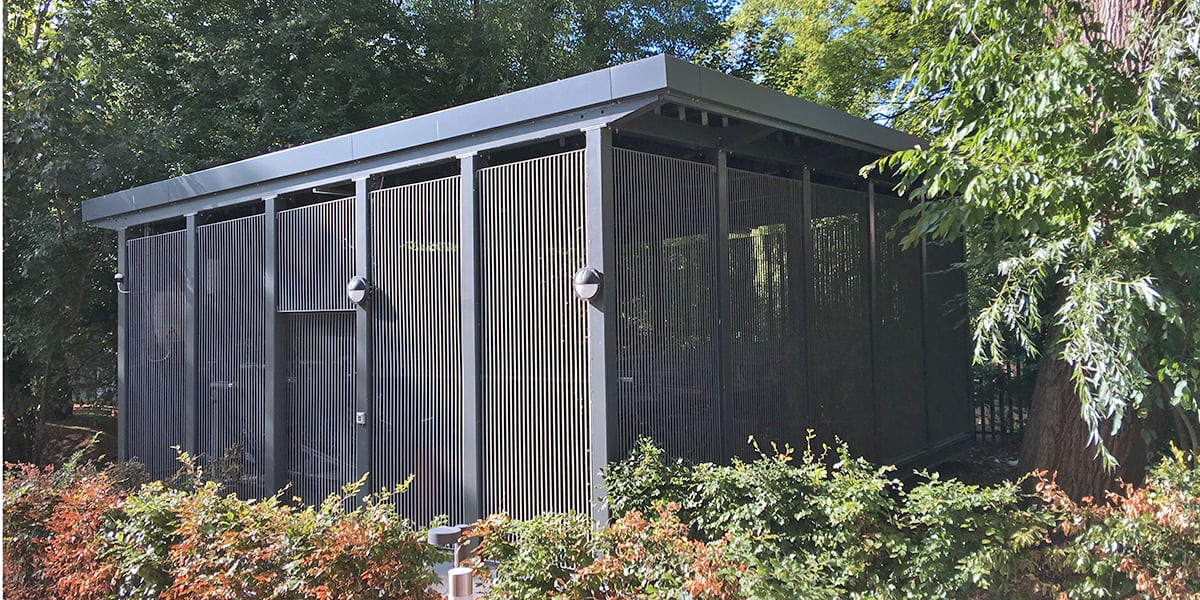 Architect designed Cycle Shelter in Oxford City Centre - Lang and