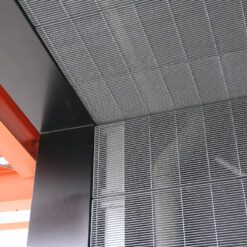 Ceiling panels Stretto 11 grating external soffit and fascia cladding Here East 6 1