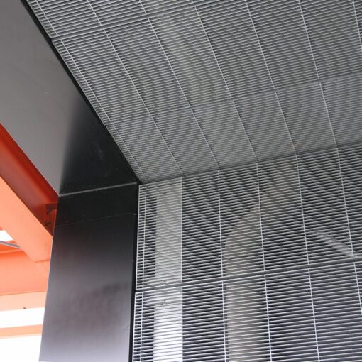 Ceiling panels Stretto 11 grating external soffit and fascia cladding Here East 6 1