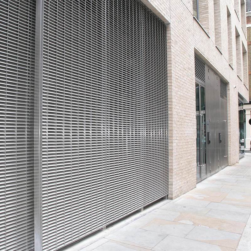 DeltaBox 90 stainless steel louvred cladding for ventilation