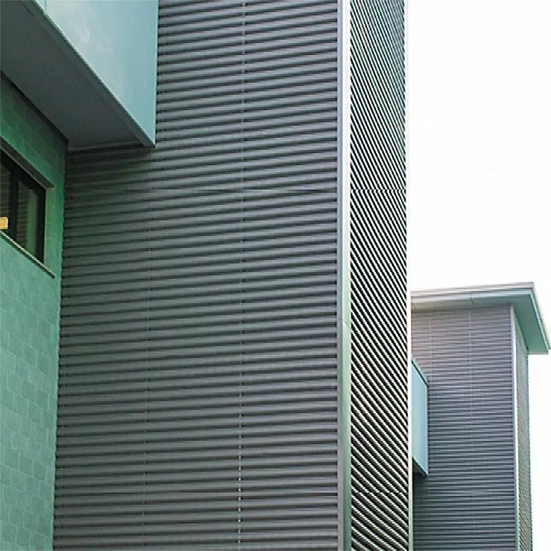 Corona & CoronaBrise 11 CoronaBrise louvred wall cladding steel panels green 4