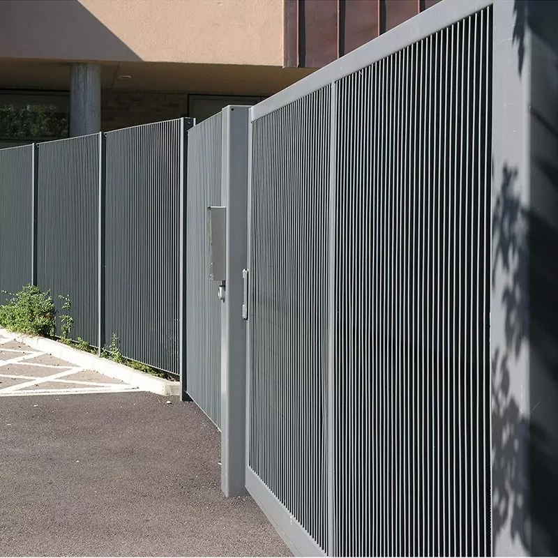 Italia 80V steel louvred screening fence Priory School 16