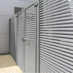 Italia Bin Stores 35 LF Italia 80 louvred fencing bin stores Ashford Park 7