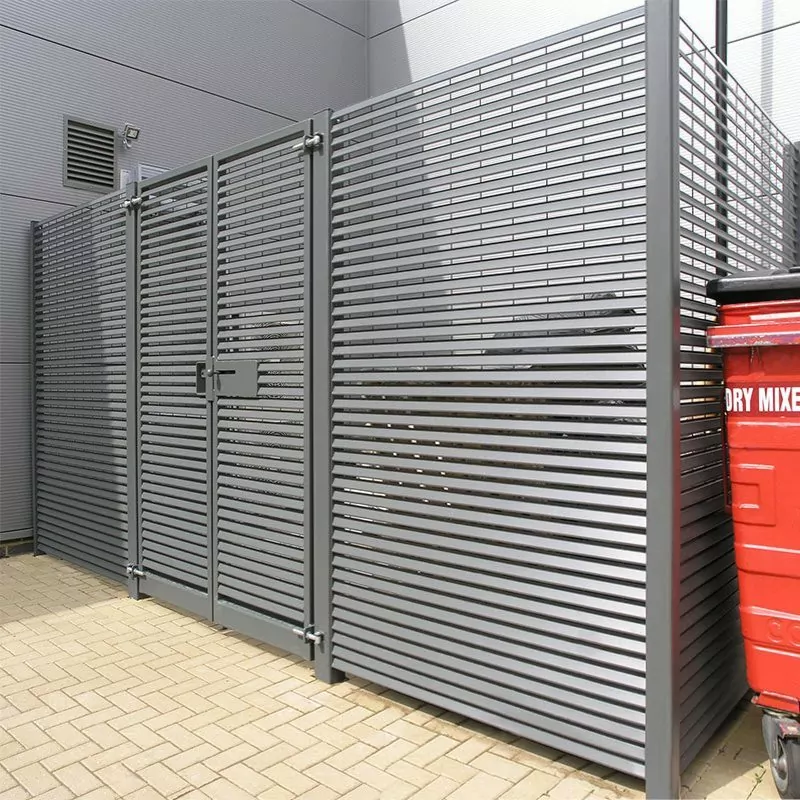 Italia Bin Stores 7 LF Italia 80 louvred fencing bin stores Ashford Park 8