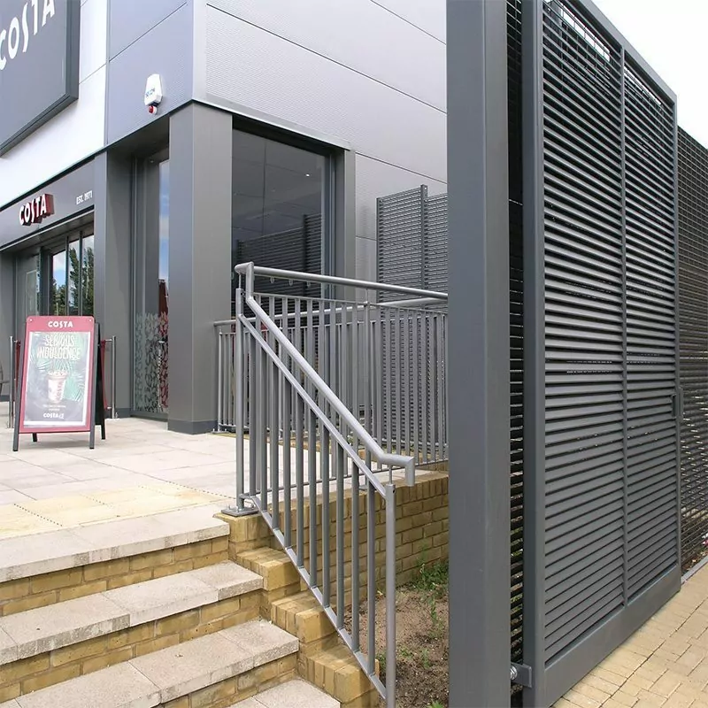 LF Italia 80 louvred fencing bin stores Ashford Park 9