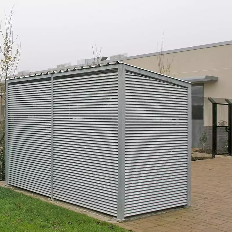 Italia Bin Stores 19 LF steel louvre ventilation panel secure bin store Italia 80 2