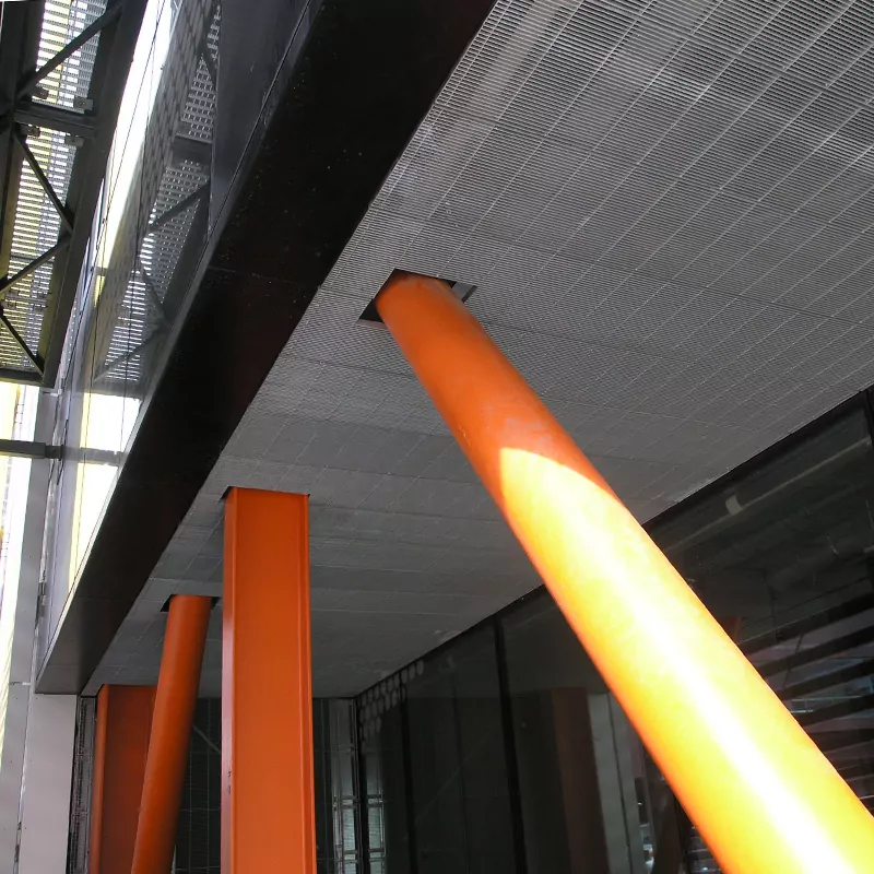 Stretto 17 Ceiling panels Stretto 11 grating external soffit and fascia cladding Here East 9 1