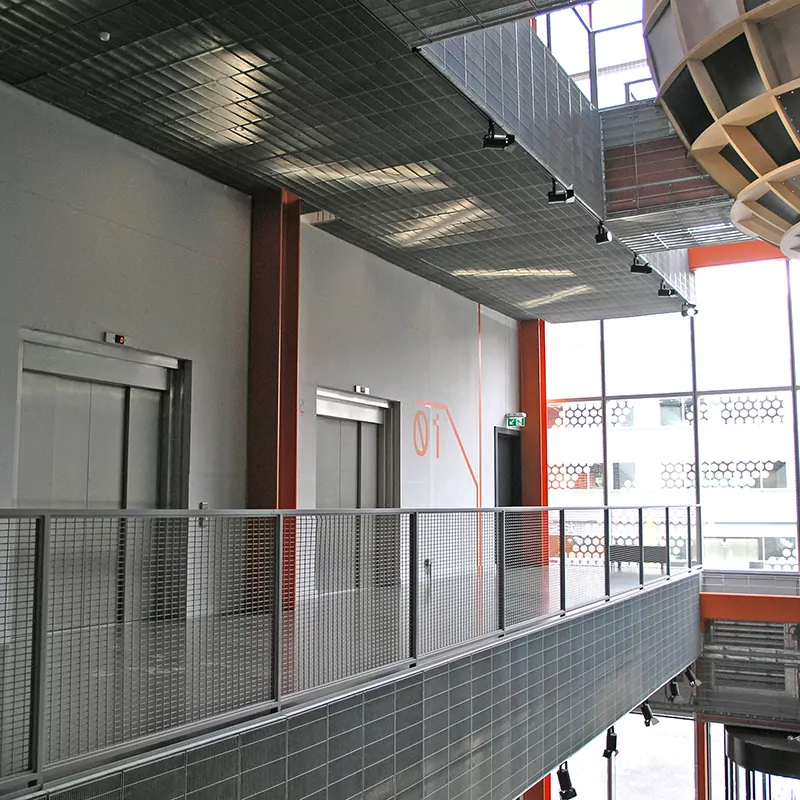 Stretto 12 Ceiling panels Stretto 11 grating soffit and fascia cladding Here East 2