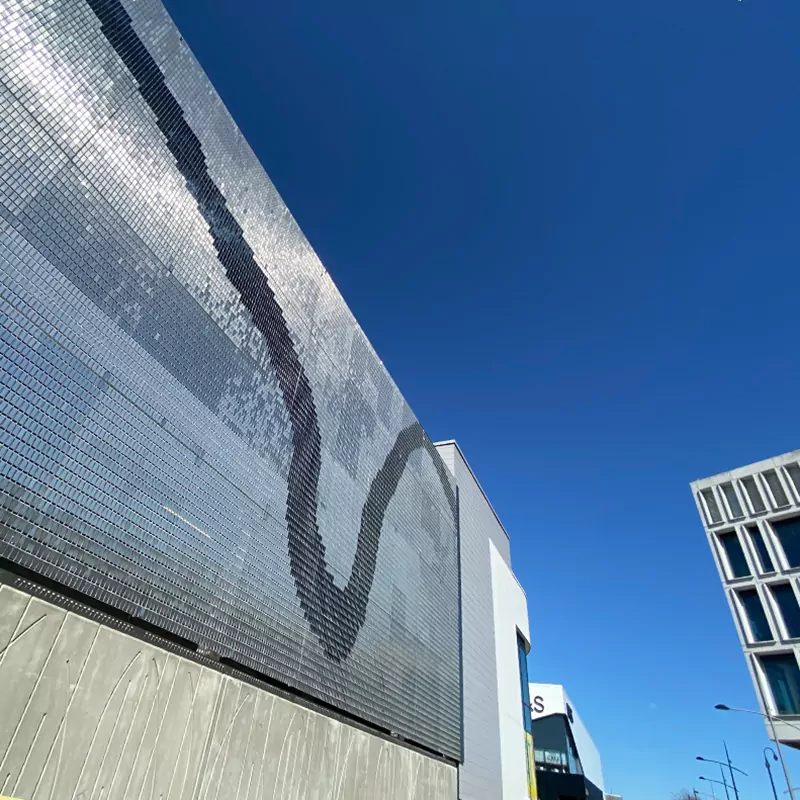 STEREO-KINETIC<sup>®</sup> Wall 3 IMG 5739 StereoKinetic wall cladding Rochdale Riverside regeneration 3